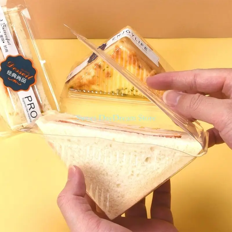 Y88C Pack of 100 PET Sandwich Storage Container Safe for Food Contact Leak Resistant to Prevent Spills Recyclable Stackable