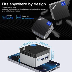 جي إم كي تيك KB5 ميني بيو، انتل سيليرون N5105، ويندوز 11 برو، 4K، DDR4، 8 جيجابايت رام، 128 جيجابايت رام، واي فاي 5، BT4.2، كمبيوتر مكتبي أعلى 12 مبيعات الكمبيوتر المستعملة - No3