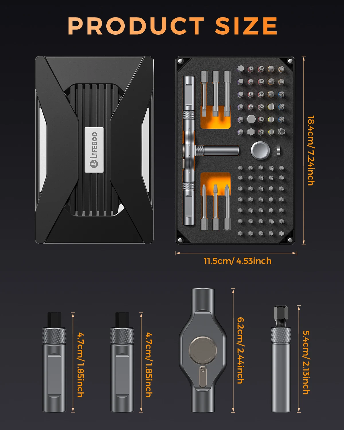 

Precision 74in1 magnetic ratchet screwdriver set Detachable T-handle magneticizer Fix furniture, electronics & bicycle Tasks