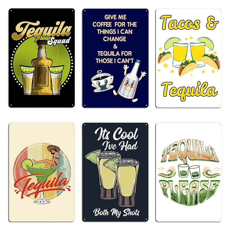 Vaccination Tequila Lovers Funny Cinco de Mayo Best Tequila Gift Mexico Mexican Metal Create Living Room Bar Tin Sign Poster