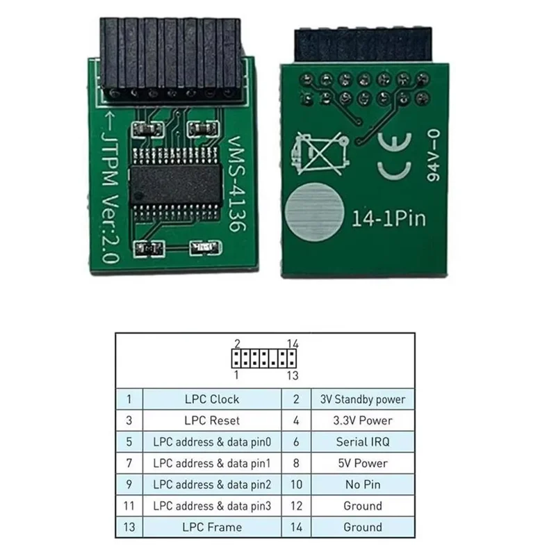 BTLIFE-Mini TPM2.0 Module Accessories 14 Pin Security Module For MSI For Multi Brand Motherboards For MSI LPC
