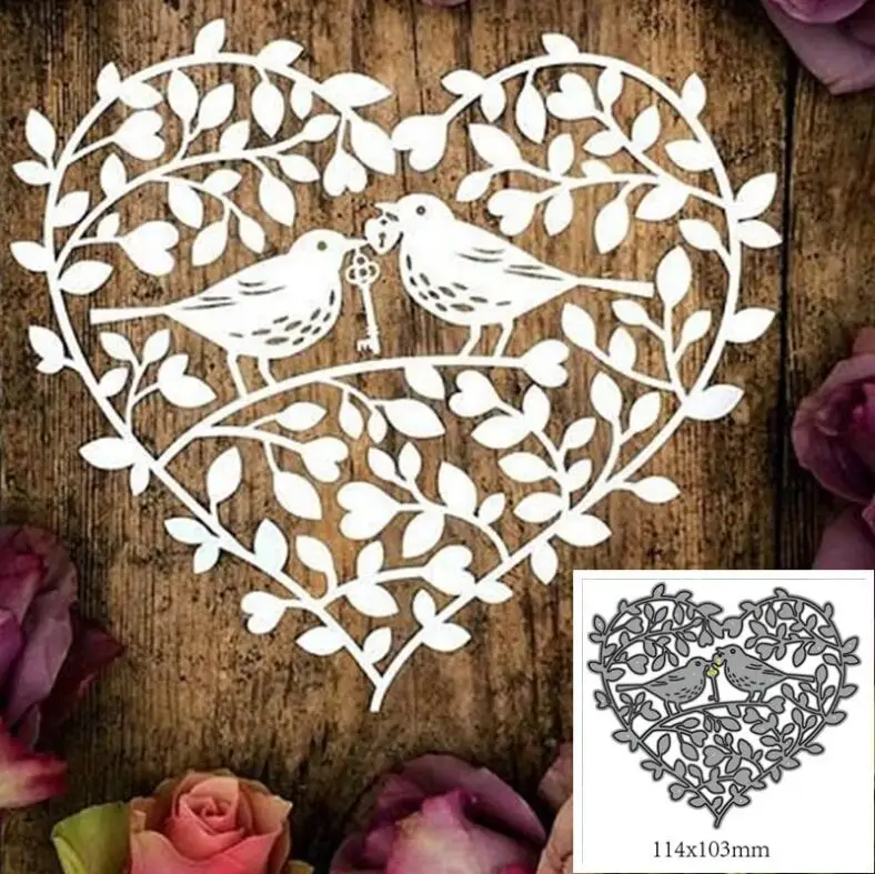 

Love bird metal cutting dies mold Scrapbooking decoration paper craft knife mould blade punch template Embossing stencils 1PCS