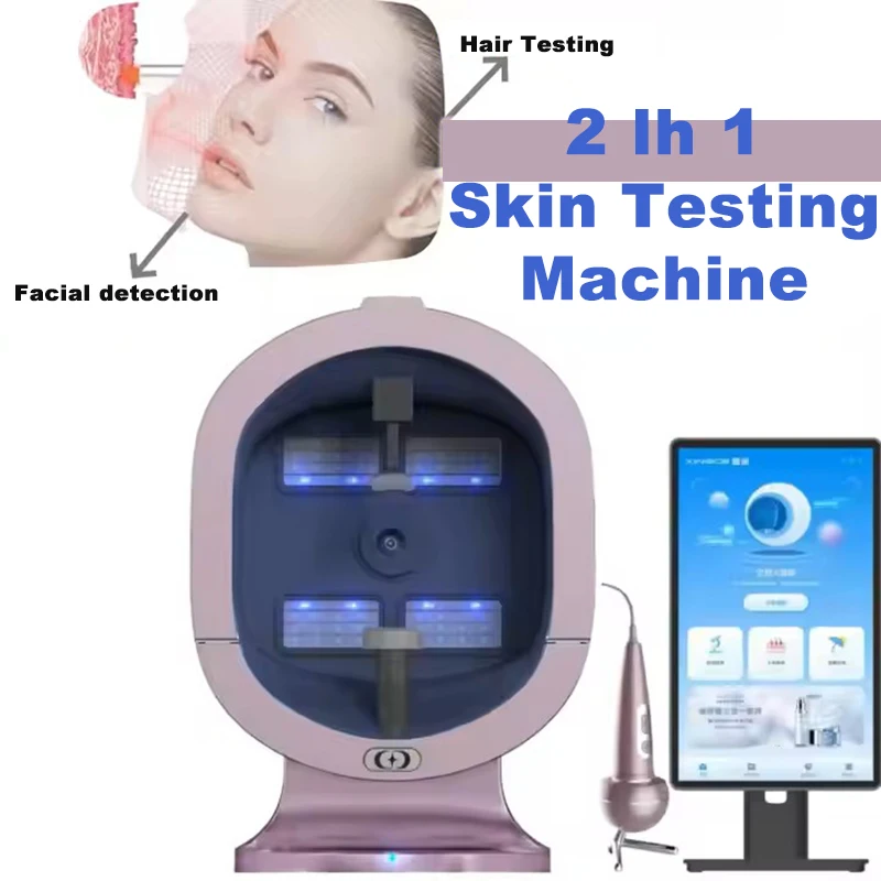 

2-in-1 Skin Tester AI Smart Skin Scanner Beauty Care Equipment Dermatoscope HD 3D Scanner Professional Facial Instrument