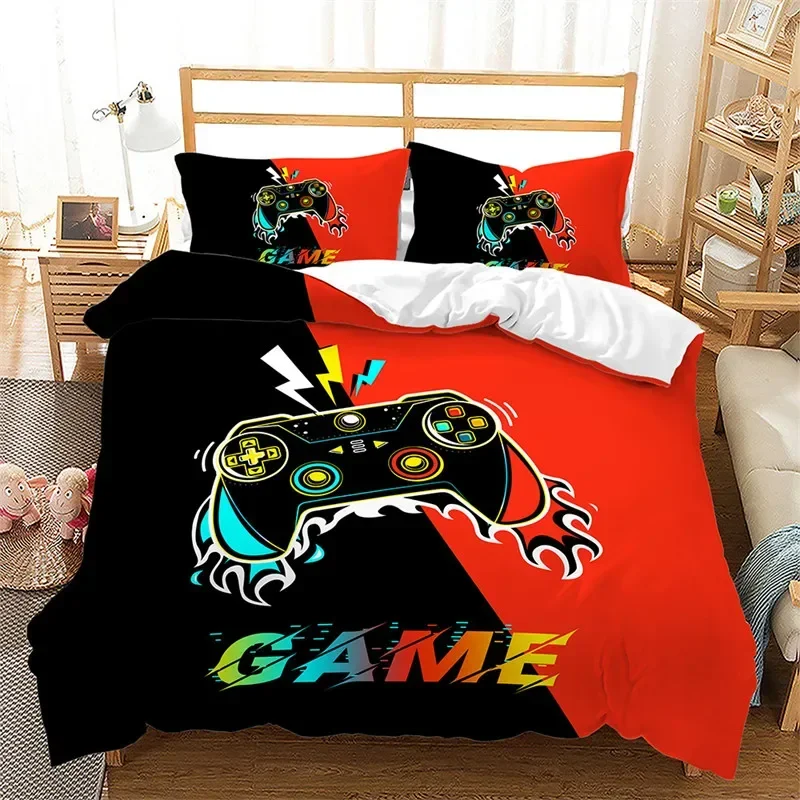 

Gamepad Duvet Cover Gamer Bedding Set King For Boys Girls Teen Video Games Quilt Cover Microfiber 3D Gaming Controller Bed Sets