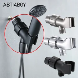 G1/2โณ Three-Way Shower Head Holder Shower Diverter Valve Adjustable Shower Stall Brackets Filter Bathroom Accessories Black