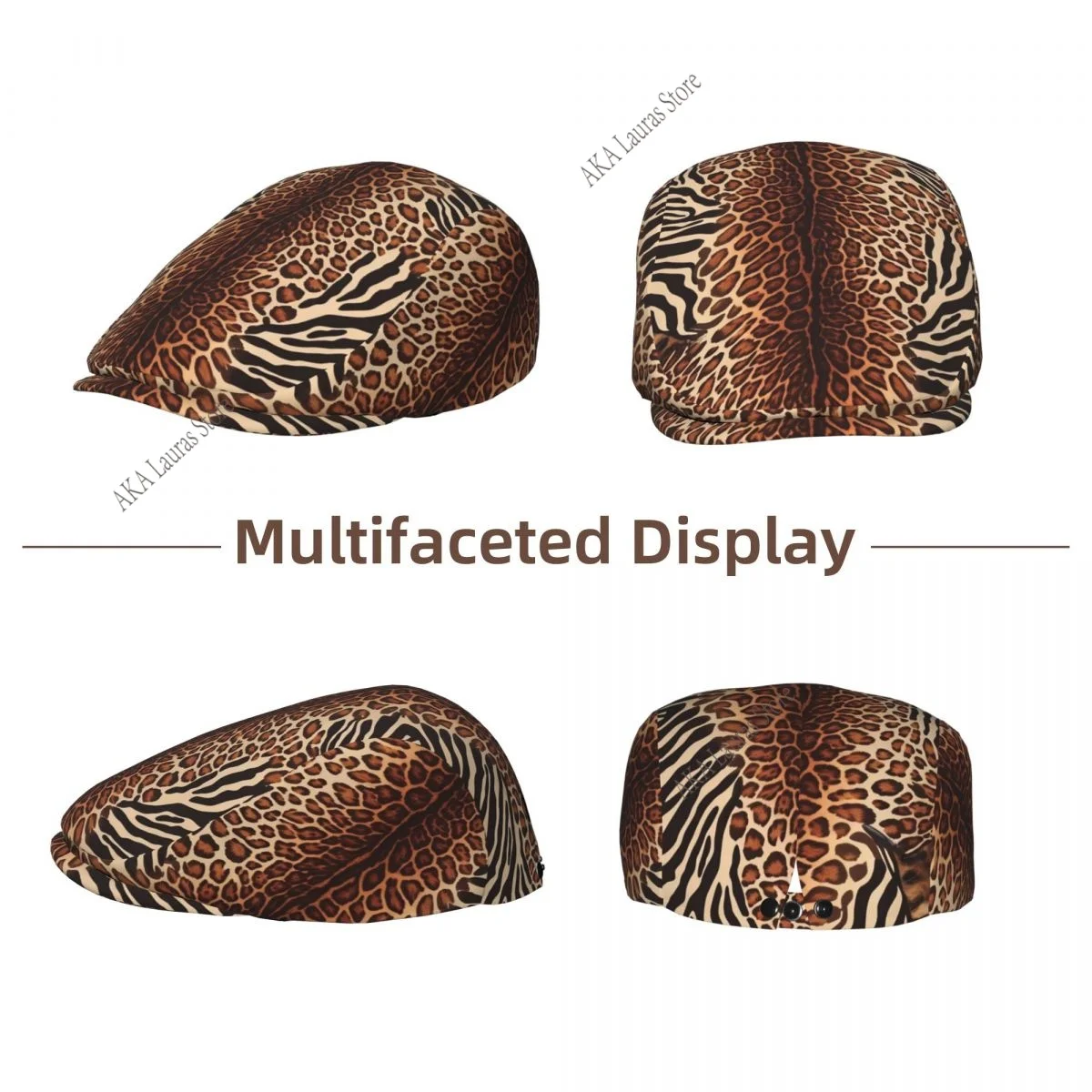 Spring and summers Leopard Mixed With Zebra Animal Skin Newsboy Caps Flat Peaked Cap Girl and Women Painter Beret Hats