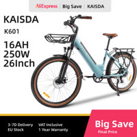 KAISDA K601 Adult Electric Bike 250W Motor Electric Bike 36V 16Ah Battery 26 Inch Rubber Tires City Commuter Electric Bike