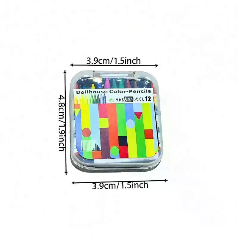 Mini Crayons Box 12 Colors Crayon Dollhouse Miniature Creative Scene Model Dollhouse Accessories Home Decor Figurines Toys
