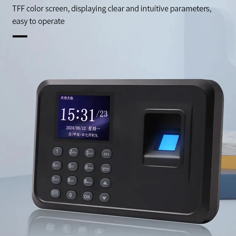 Fingerprint Attendance System Biometric Clock in Machine Employee Keypad Electric Time Clock Recorder USB Data Management Device