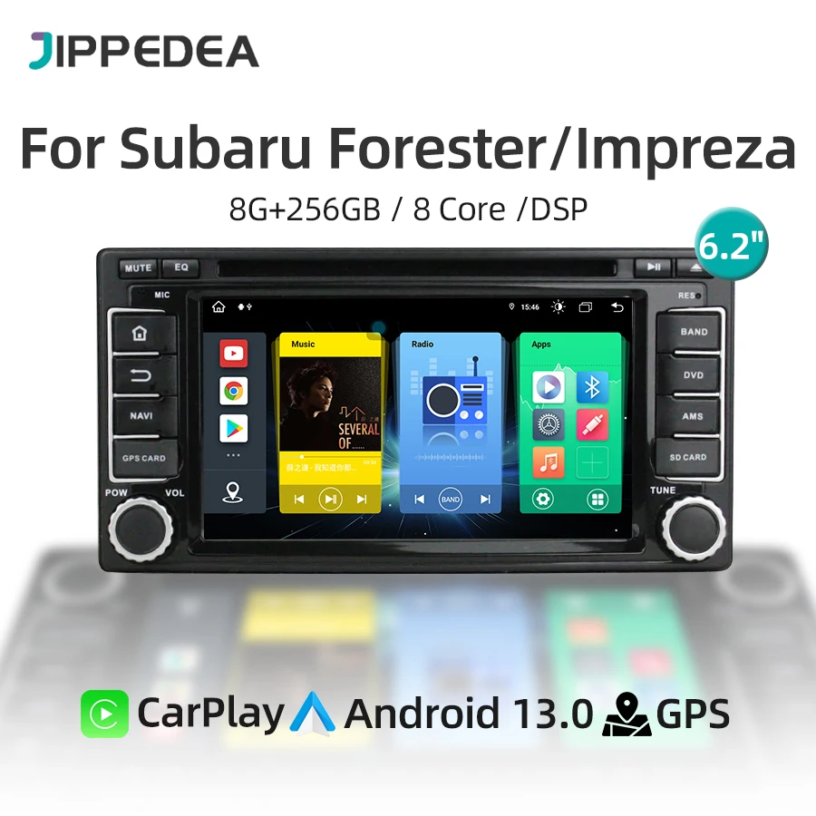 CarPlay Android 13.0 Car Multimedia Player GPS Navigation 4G WiFi Bluetooth RDS Car Radio For Subaru Forester Impreza 2009-2012