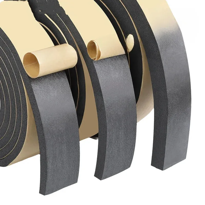 10/5M Rubber Sponge Seal Strip Door Window Seal Strip Self Adhesive Soundproof Anti-collision Tape Wall Insulation Acoustic Foam