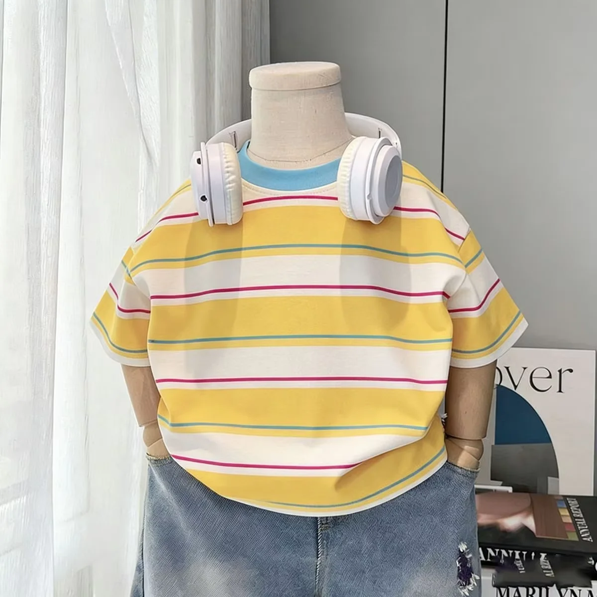 Summer 2026 New Children's Fashion Versatile Short Sleeve T-shirt Boys and Girls Round Neck Half Sleeve Top