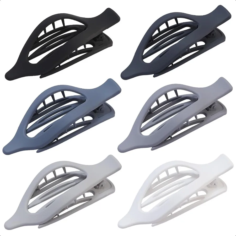 

Flat Hair Clip 6 pcs Lay Down Claw Clips Hair Accories for Women Grey