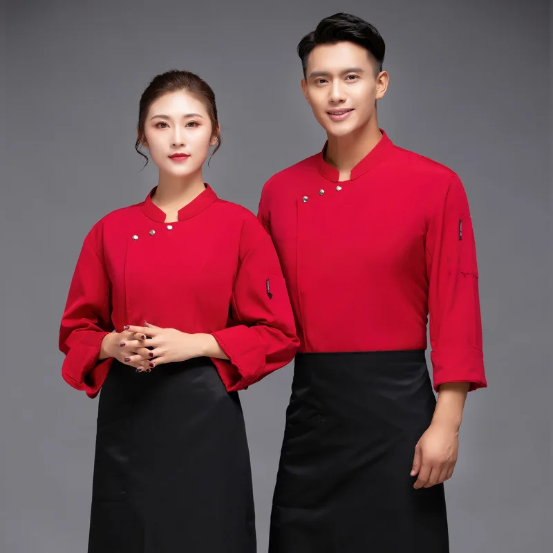 c420-waitress-overalls-teahouse-farmhouse-workwear-coat-cooking-chef-jacket-internet-bar-bbq-restaurant-staffs-uniform
