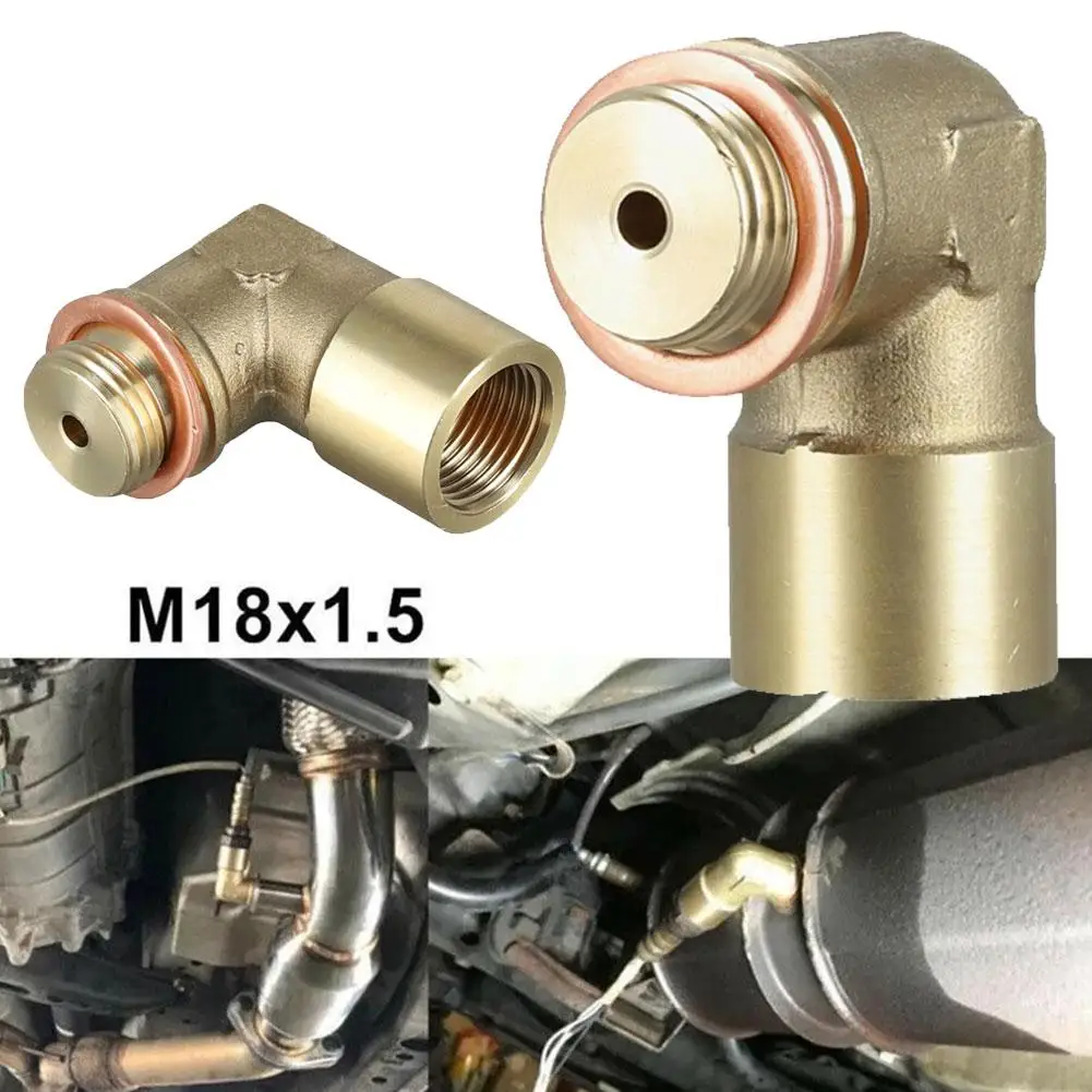 Car Modification Accessories M18 X 1.5 Brass Bend Connection Adapter Plug Kit Exhaust 90 Degree Oxygen Sensor Gasket Extension