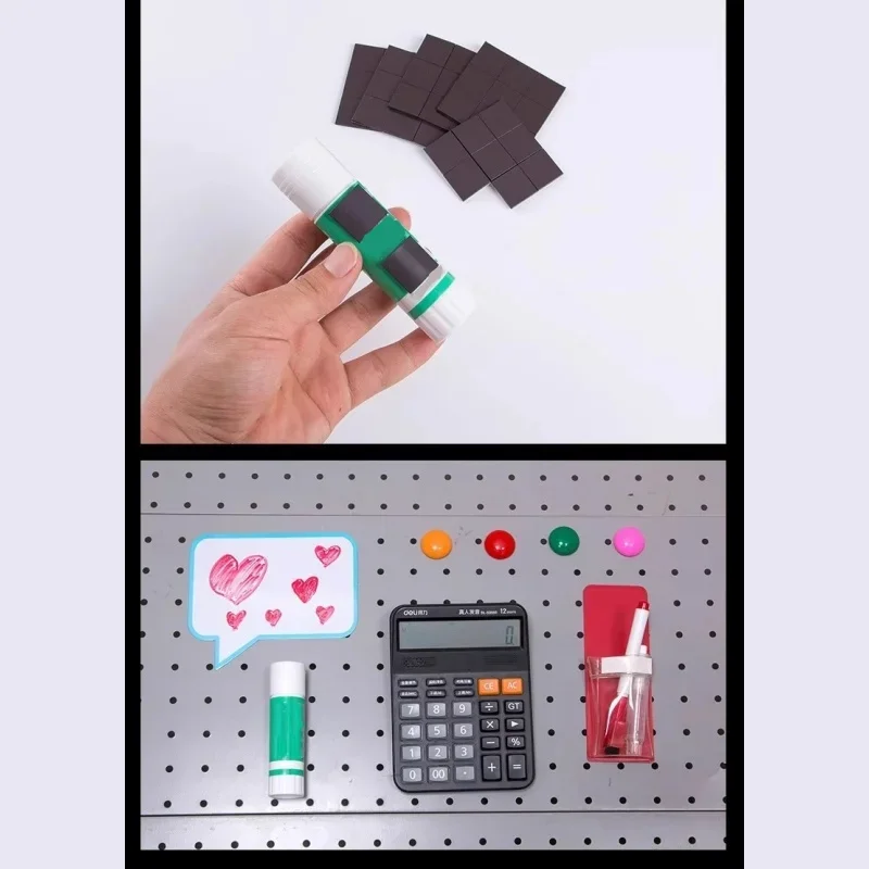 Square Magnetic Sheets 20mm~35mm Square Self Adhesive Magnets Rubber Soft Magnetic Sheet Refrigerator Office DIY Magnetic Sheets