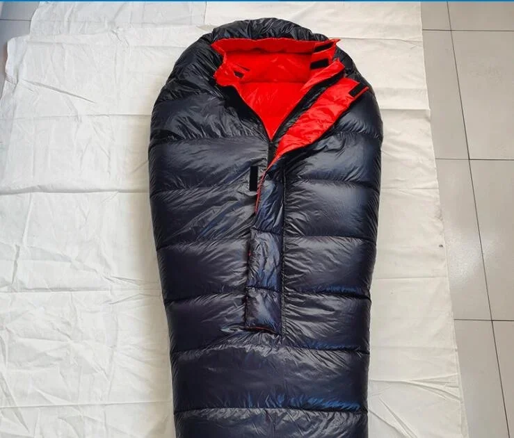 Outdoor Sleeping Bag Factory Wholesale Mummy Shape Goose Down Adults Nature Hiking Camping Travelling Sleeping Bag