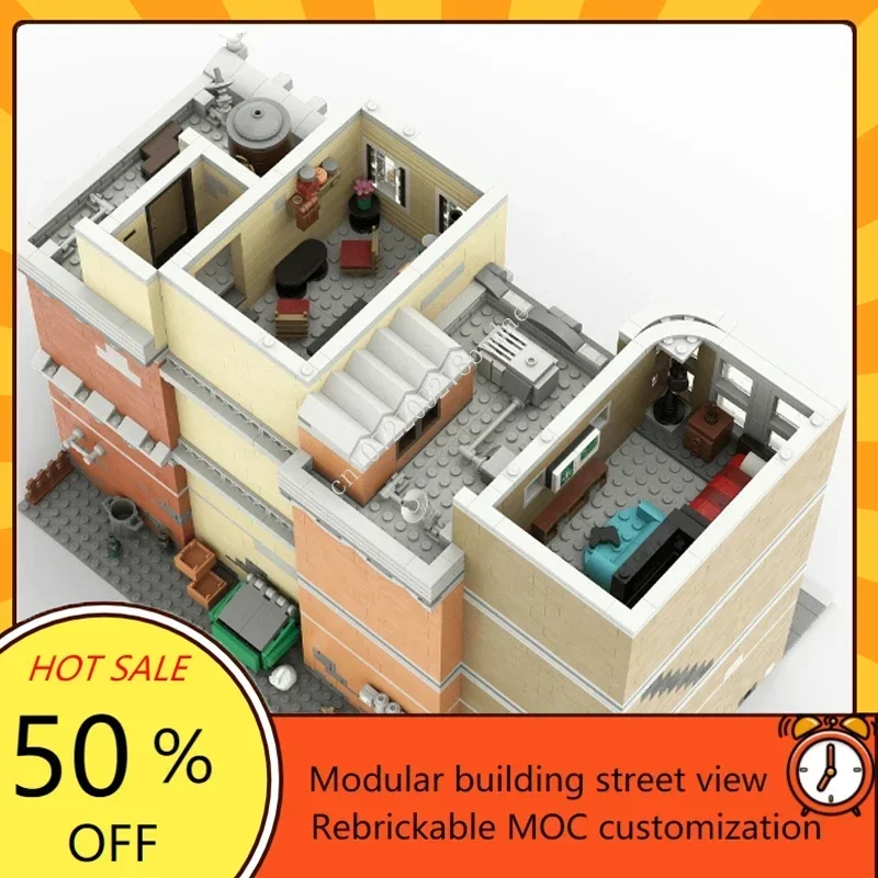 3858PCS Customized MOC Modular Apartments Street View Model Building Blocks Technology Bricks DIY Creative Assembly Toys Gifts