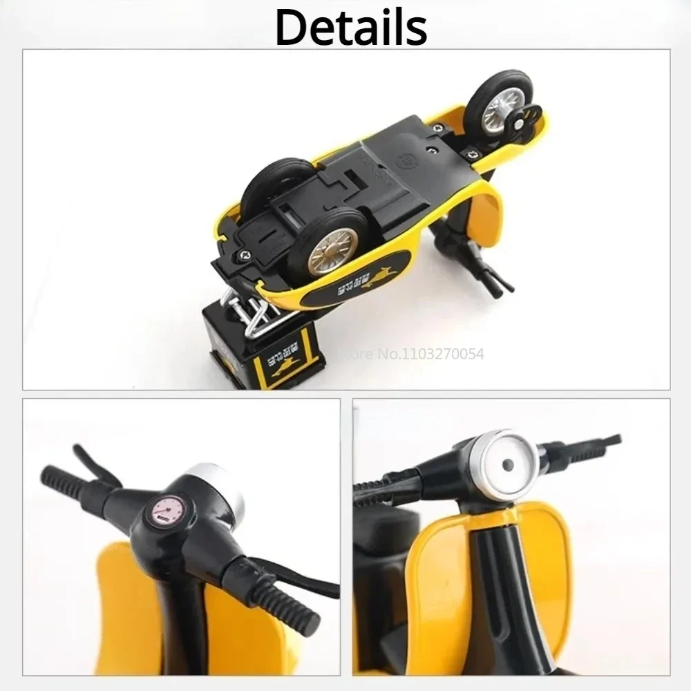 1:18 Afhaalmaaltijden Levering Driewieler Legering Lichaam Speelgoedautomodel Basis Plastic Rubberen Bandendoos Te Openen Voertuigornamenten Kindercadeau