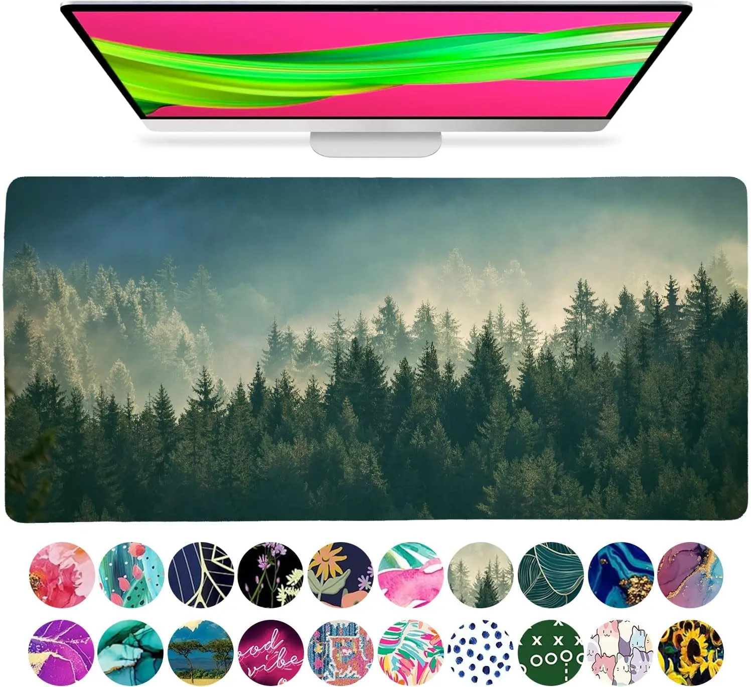 

Large Desk Pad, Cute Forest Nature Home Office Essentials, Keyboard and MouseBig Extended Protector Computer Accessories