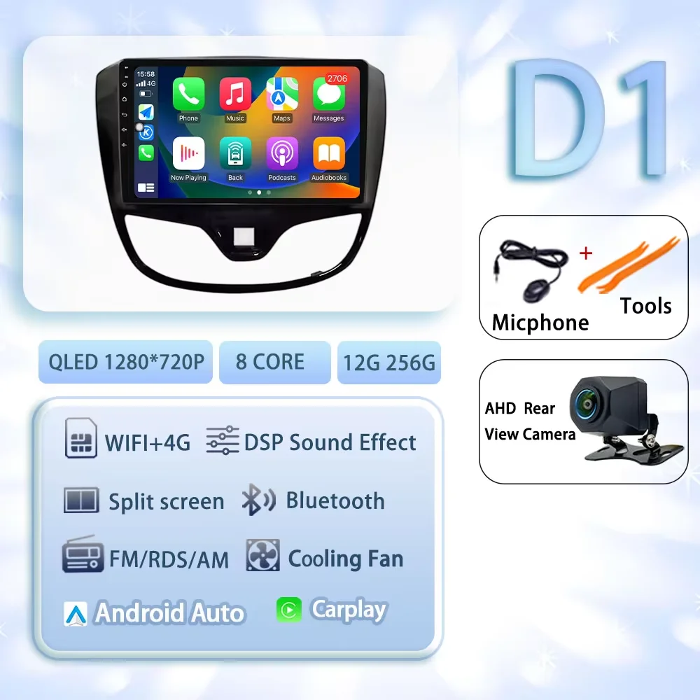 Android 15 Carplay Auto Voor OPEL KARL VinFast Fadil 2017-2020 GPS Multimedia Wifi DSP 2 K QLED Scherm autoradio Speler