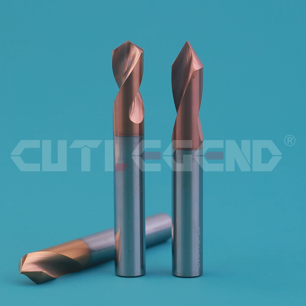 CUTLEGEND CNC Spot Drill Carbide Stub Center Bit 60 90 120 Degree 1-20mm Chamfer Location Prepare Guide Pilot Hole For Steel