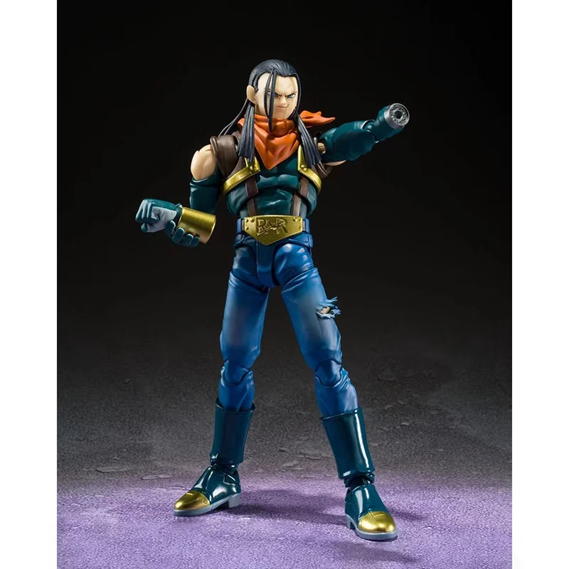 100% Original Bandai S.H.Figuarts SHF SUPER Android 17 GT Dragon Ball en Stock Anime colección de figuras de acción modelo Juguetes