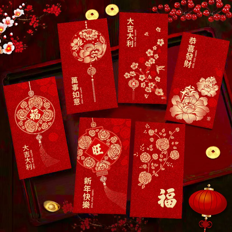 

30pcs Chinese New Year Red Pocket Party Gift Decoration 2025 Snake Year HongBao Kids Favors Envelope Spring Festival Wedding