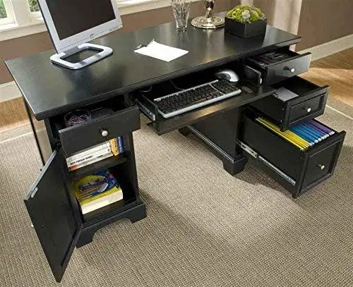 Preto Pedestal Desk, Home Styles