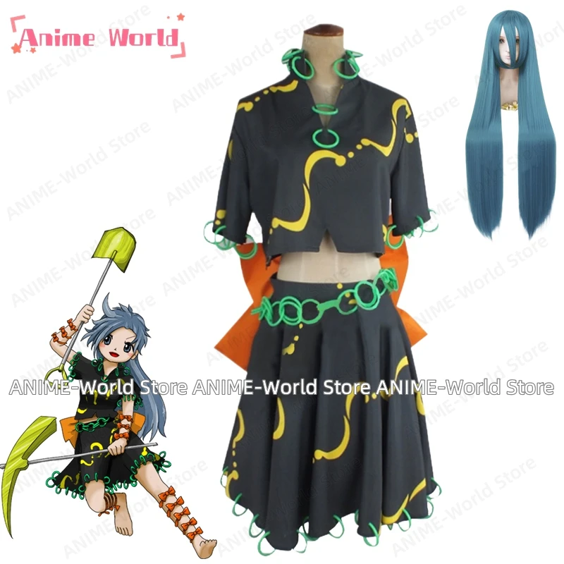 《Custom size》Anime Game Touhou Project Himemushi Momoyo Cosplay Costume Uniform Cos Dress Halloween Party Role Play Wig