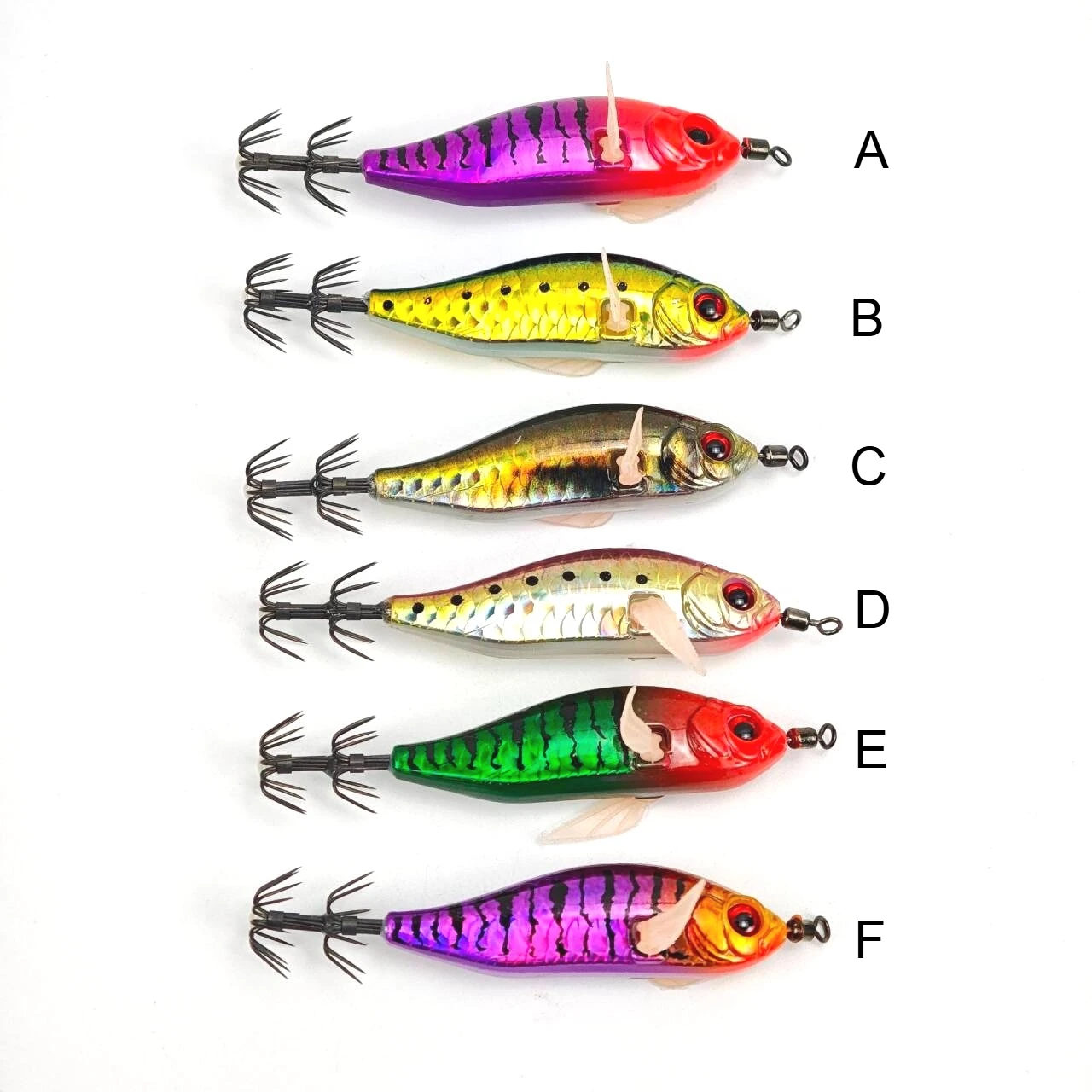 1pc Laser Squid Jig Egi 8cm Luminous Shrimp Fishing Lure UV Glow Cuttlefish Octopus Artificial Hard Bait for Sea Fishing Tackle view 5
