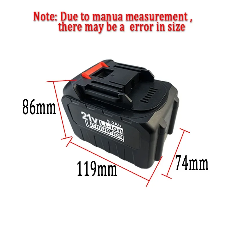 Imagem -03 - Bateria de Lítio Durável de Alta Potência 21v 9ah Adequado para Makita Série 21v Ferramenta Elétrica Alta Voltagem Pistola de Água