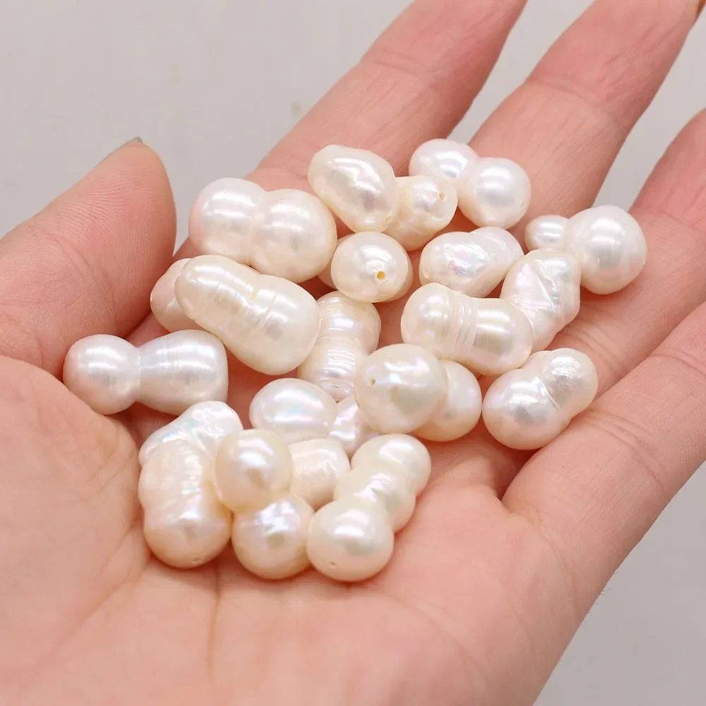 3Pcs Natural Freshwater Pearl Beads White Peanut Shape Loose Pearls For Jewelry Making DIY Charm Bracelet Necklace Accessories