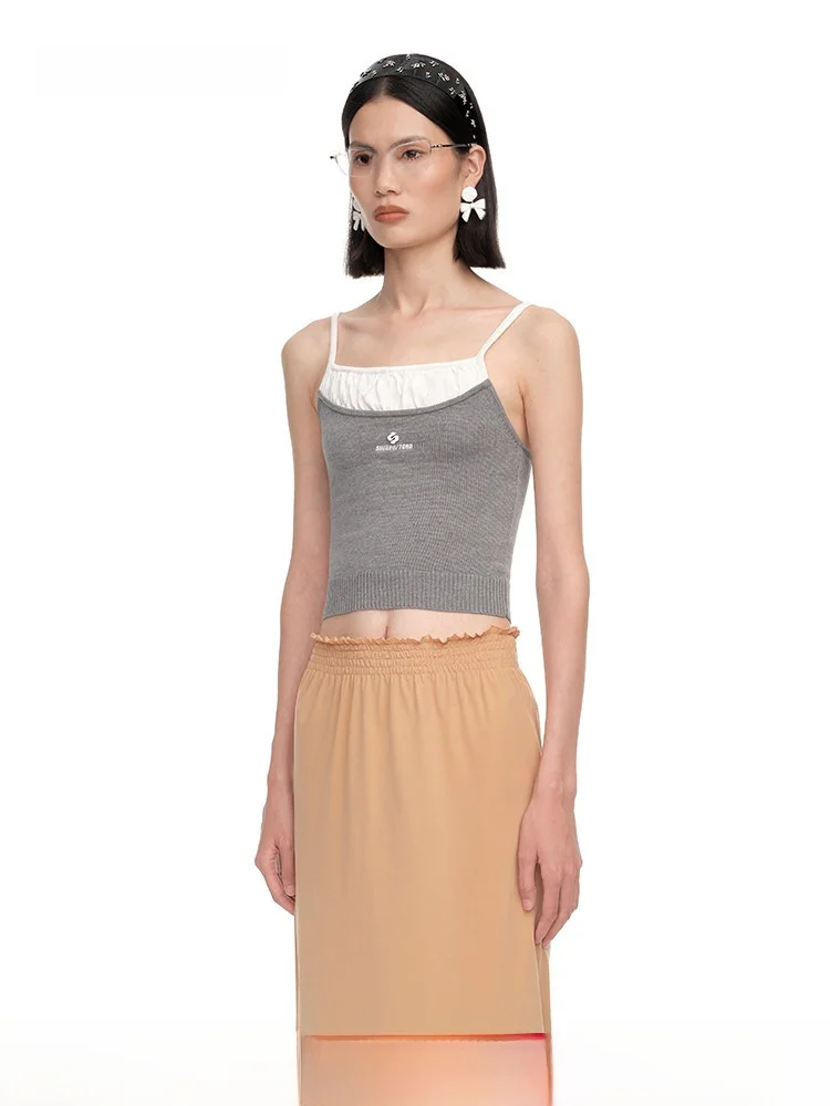 

Вязаный топ в стиле пэчворк Ele: модная повседневная женская одежда премиум-качества от Uutong для комфортных поездок на работу