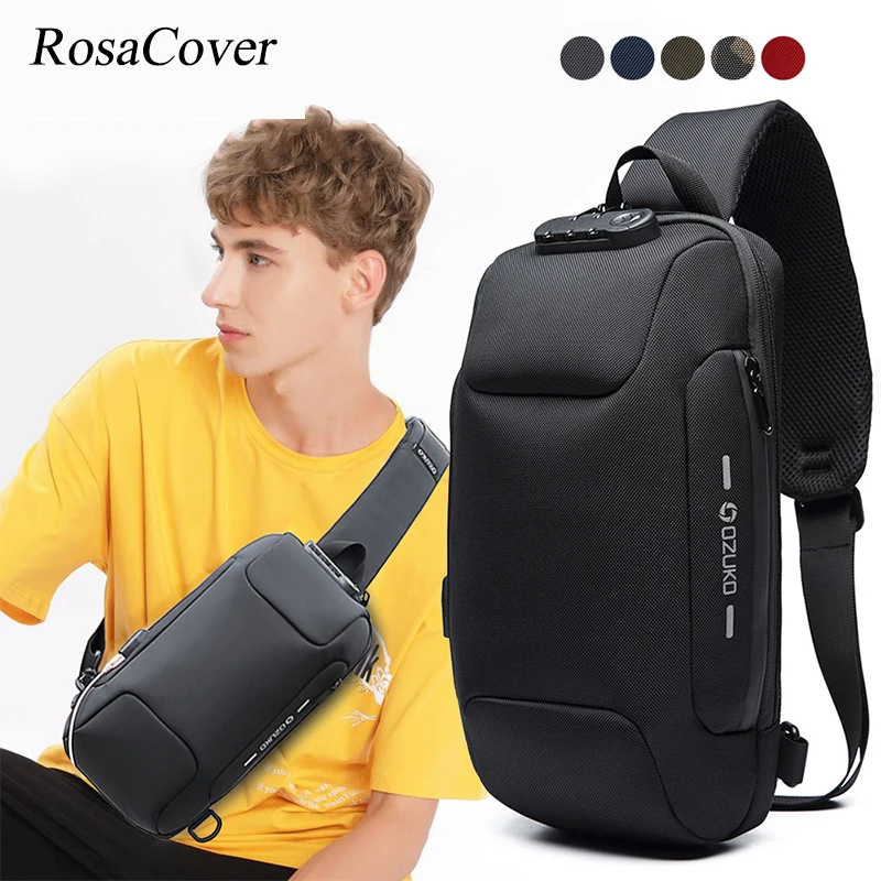 

Multifunction Crossbody Bag for Men Anti-theft Shoulder Messenger Bags Male Waterproof Short Trip Chest Bag Shoulder Sling Bag