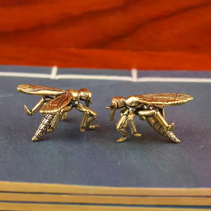 Solid Brass Mosquito Statue Vintage Insect Sculpture For Home Office Desk Decor Unique Conversation Starter And Gift