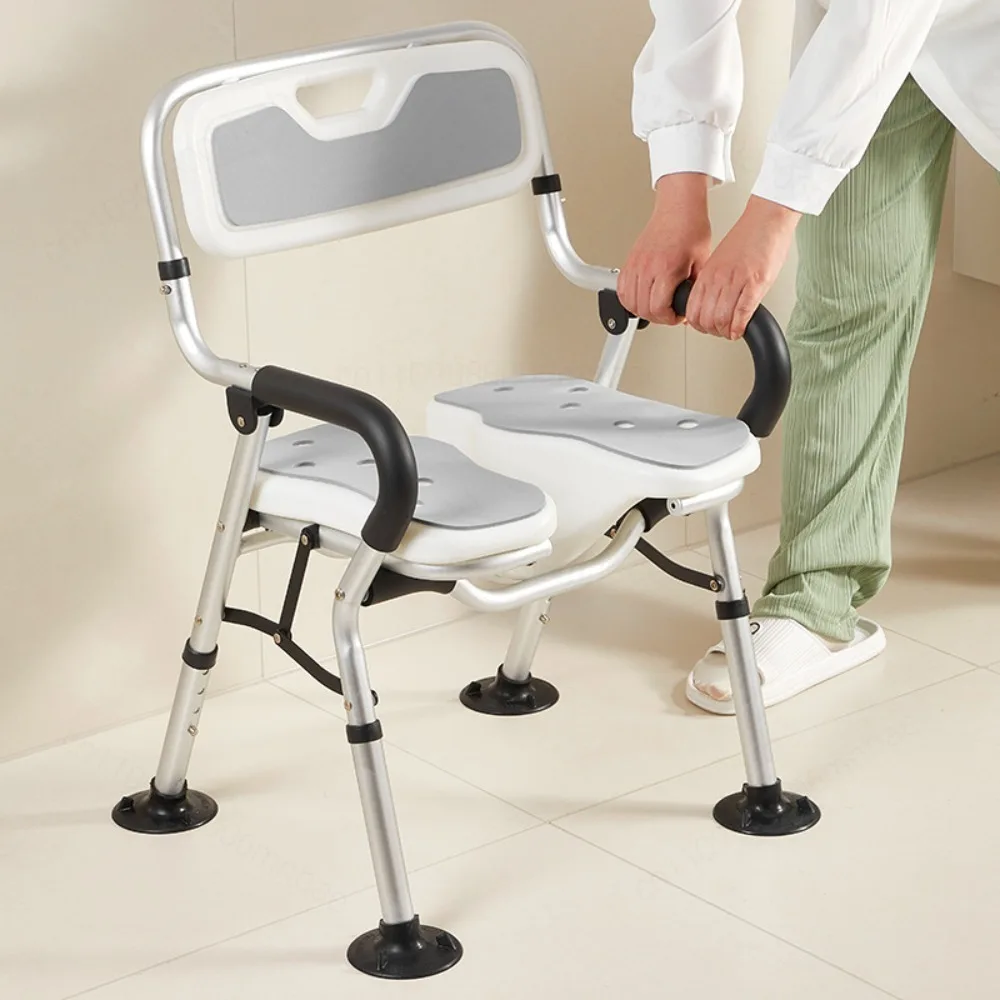 Bath Chair Toilet Drop-proof Bath Seat Folding Shower Chair Concave Plate Safety Bath