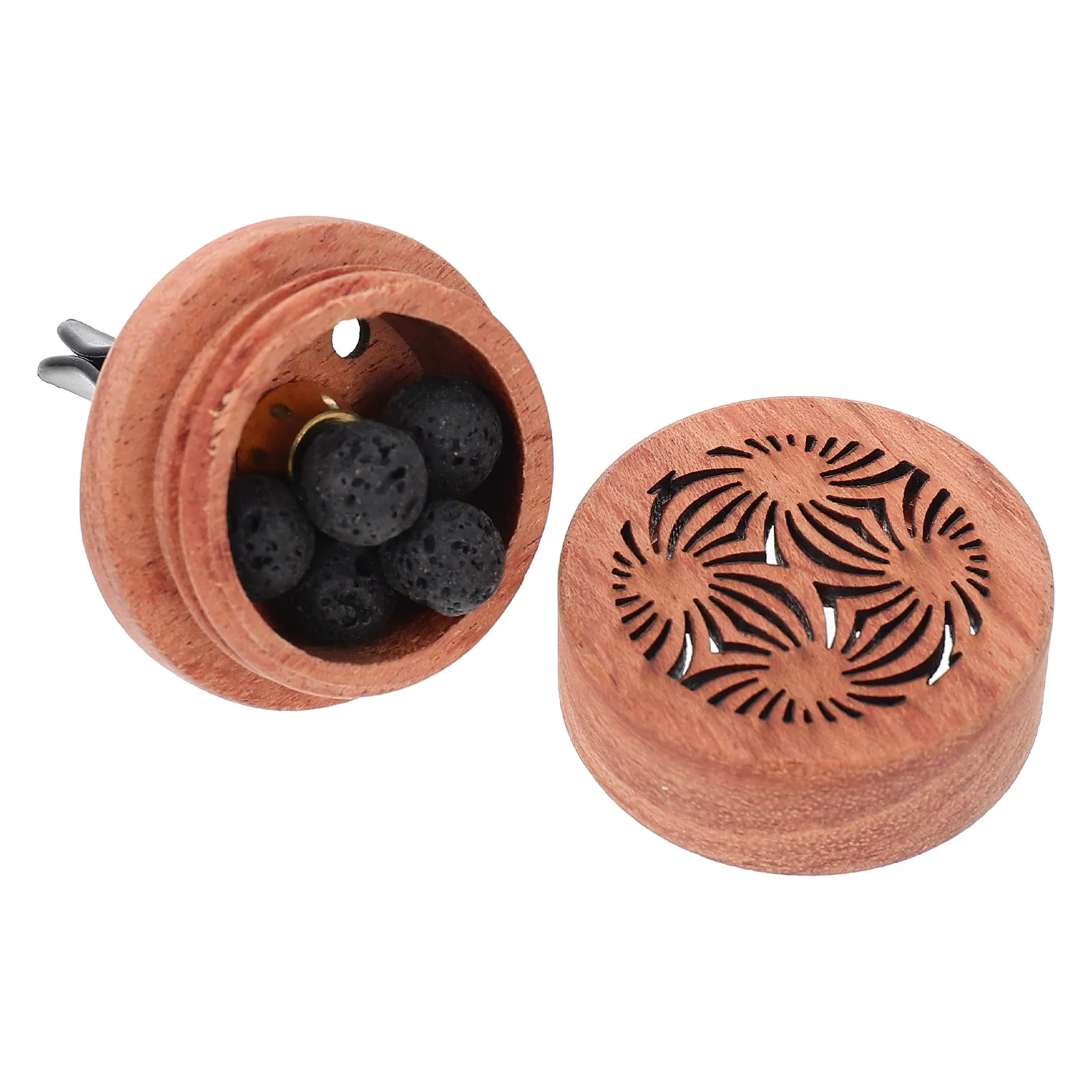 1Pcs Wooden Car Essential Oil Diffuser Aromatherapy Wood Fresh Air Diffused Wood Car Interior Ornament Gift Car-Mounted Diffuser