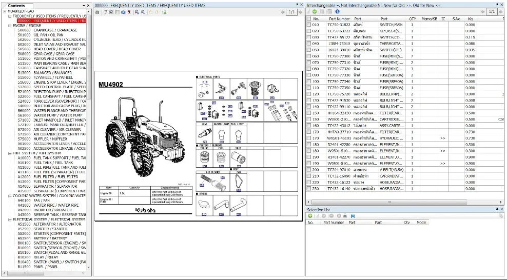 Kubota KAI,KTA Australia,KUK UK,KDG,SKI Thailand,KMI Indonesia Spare Parts Catalog2021