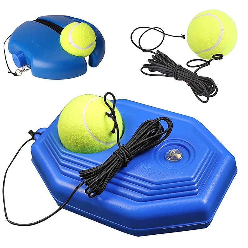 Base de ayuda de entrenamiento de tenis de alta resistencia con pelota de cuerda elástica, dispositivo de entrenamiento de rebote automático