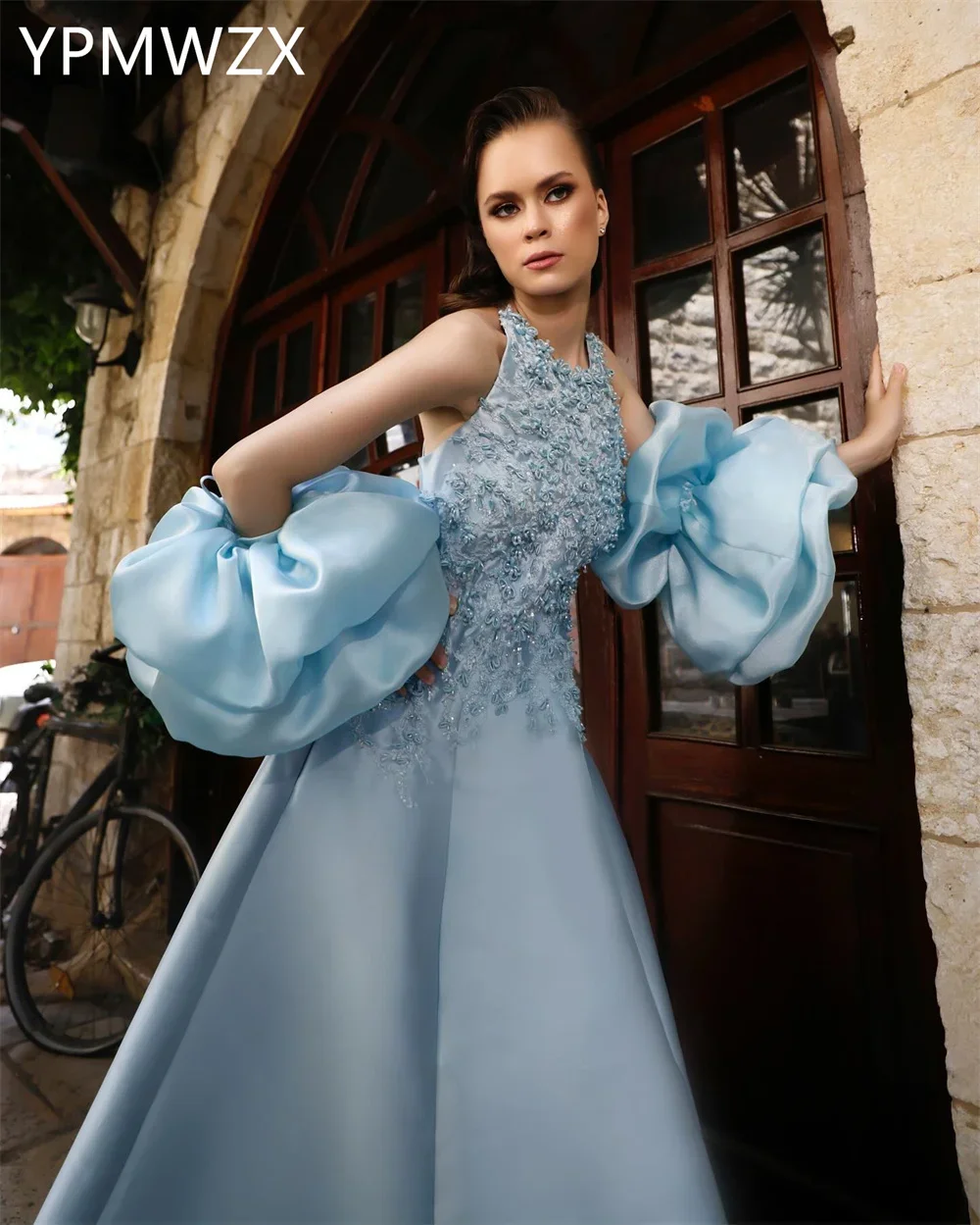 Customized Prom Gown Evening Women YPMWZX Halter A-line Floor Length Skirts Bespoke Occasion Dresses Party  Formal Dress