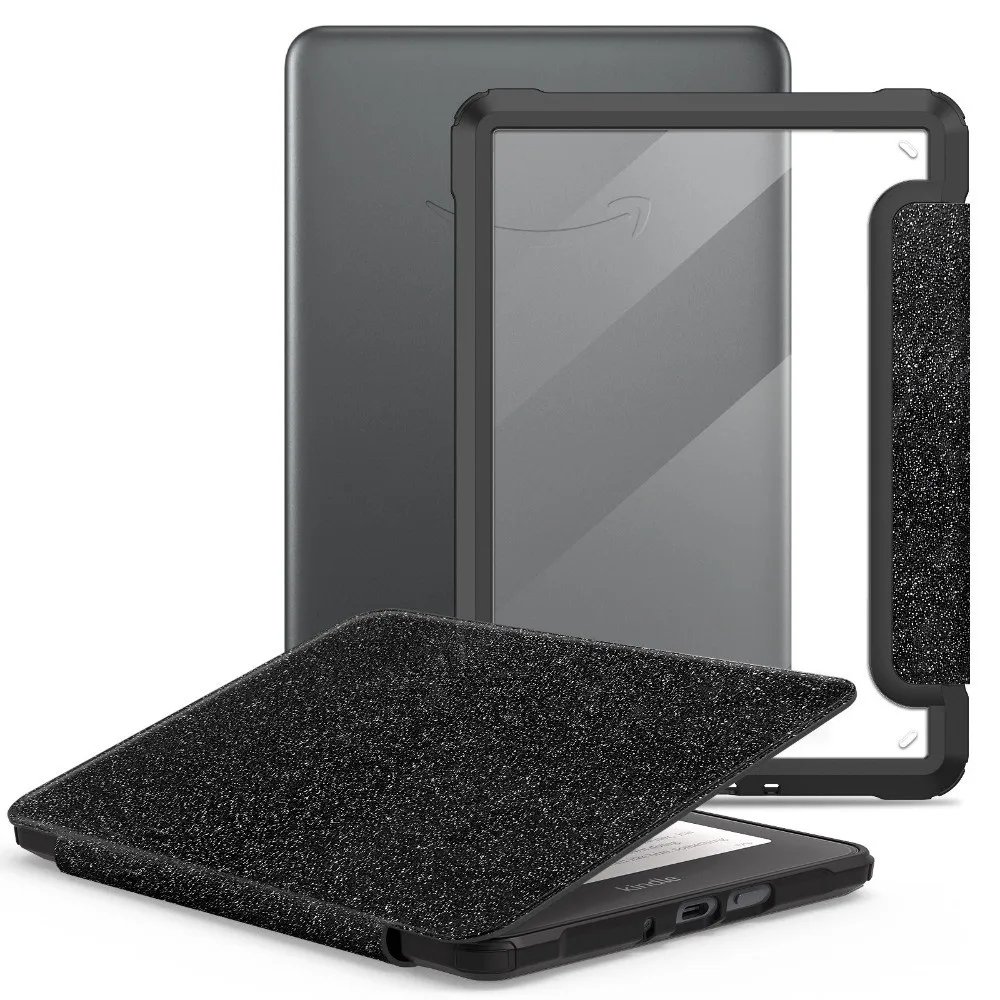 Auto Wake/Sleep Protective Case Glitter Powder Magnetic e-Reader Shell for Kindle Paperwhite 2024 (12th Gen) 7 inch Colorsoft