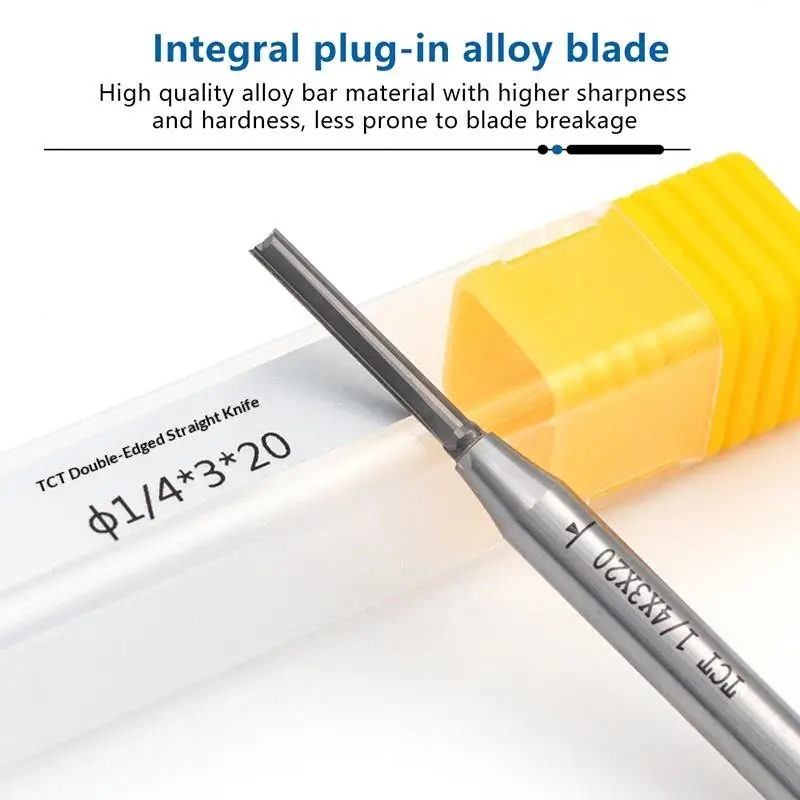 Milling Cutters 3mm TCT Carbide Straight Blade For Trimmers For Paint-free Boards MDF Particleboard Cutting Woodworking Tool
