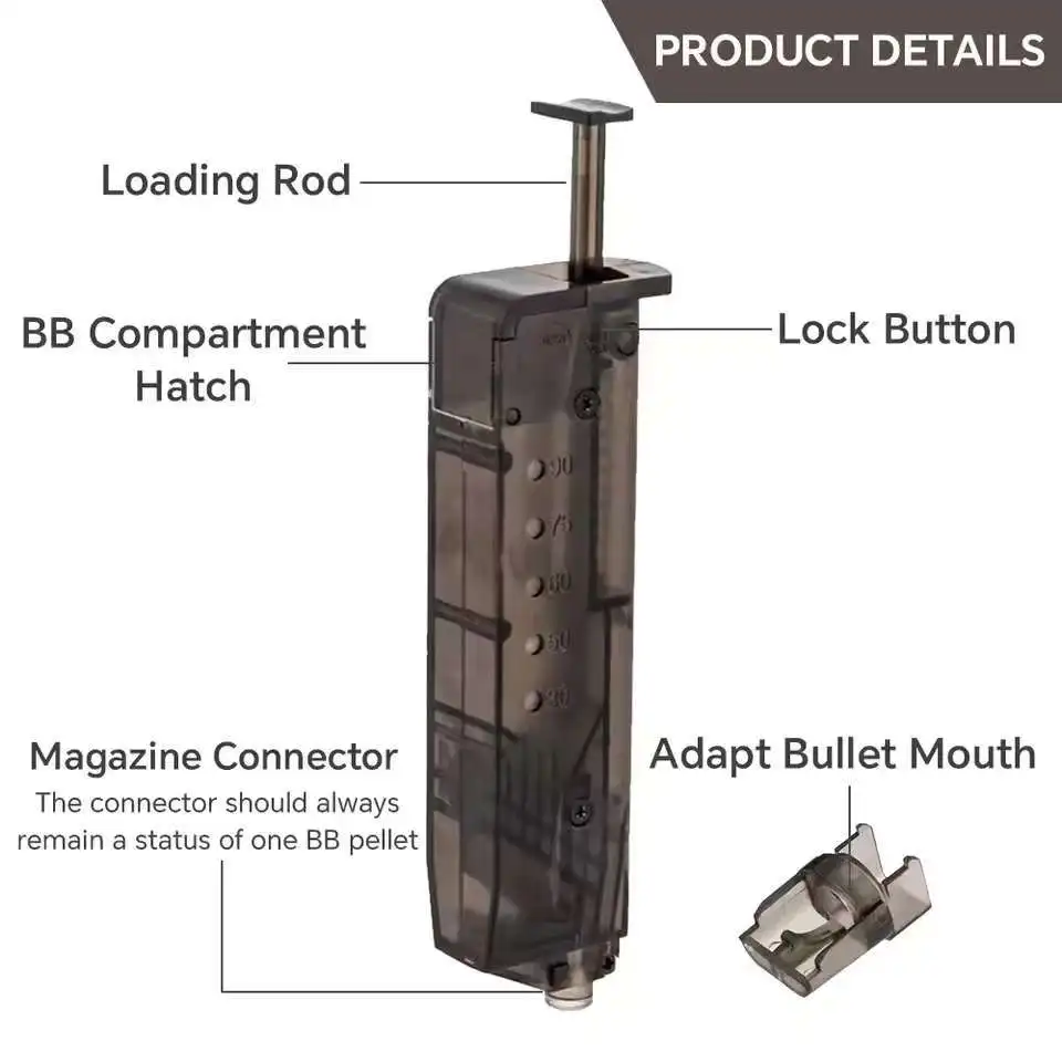 Горячий скоростной погрузчик для страйкбола 100 BB для пейнтбола, страйкбольных пистолетов, скоростной погрузчик для BB-шариков, 100 каналов, емкость BB, аксессуары для пейнтбола Горячий скоростной погрузчик для страйкбола 100 BB для пейнтбола, страйкбольных пистолетов, скоростной погрузчик для BB-шариков, 100 каналов, емкость BB, аксессуары для пейнтбола
