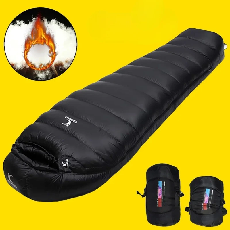 Outdoor Camping White Duck Down Sleeping Bag Ultralight Winter Autumn Adult Sleeping Bag Suitable For Travel, Hiking, Camping