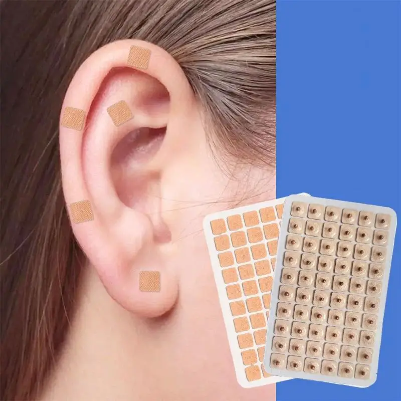 Ear Therapy Seed Stickers 60Pcs/Bag Auriculotherapy Acupressure Patches Safe for Beginner Home Self Massage Use
