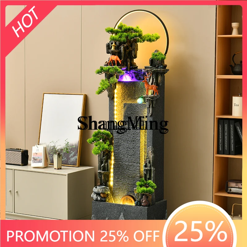 

FGflowing water fountain TV cabinet edge ornament floor-to-ceiling living room entrance decoration circulating water new model
