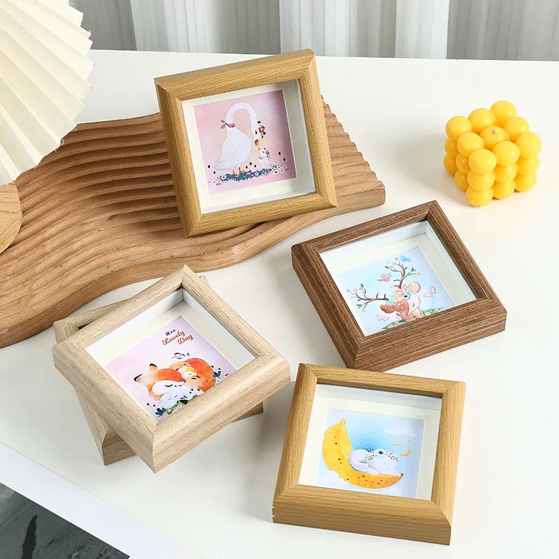 

Minimally mini 4-inch small photo frame children's photo desktop decoration DIY square framing creative oil painting frame