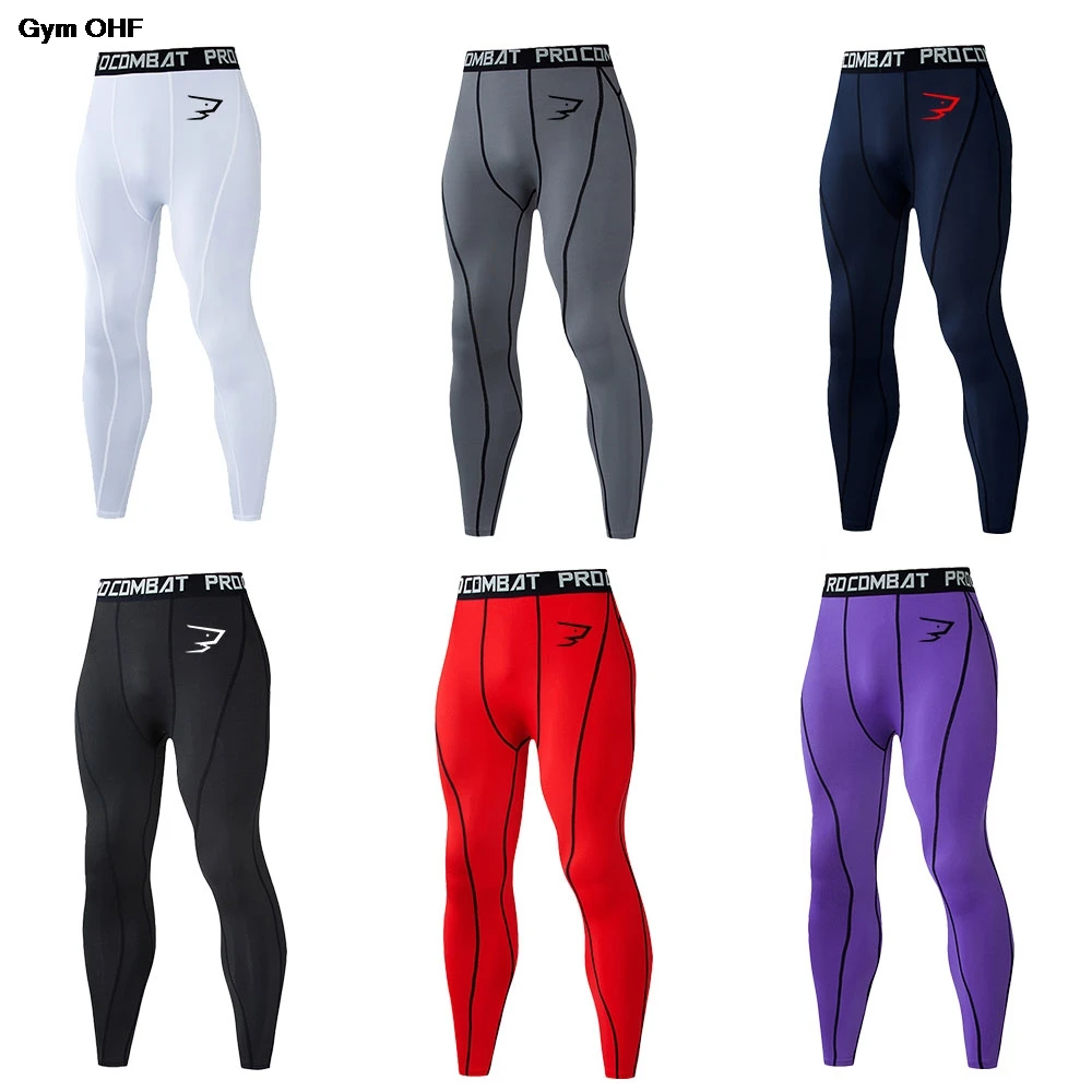 New Men Compression Pants Leggings Running Sports Male Fitness Jogging Quick Dry Pants Mens Gym Workout Training Yoga Bottoms