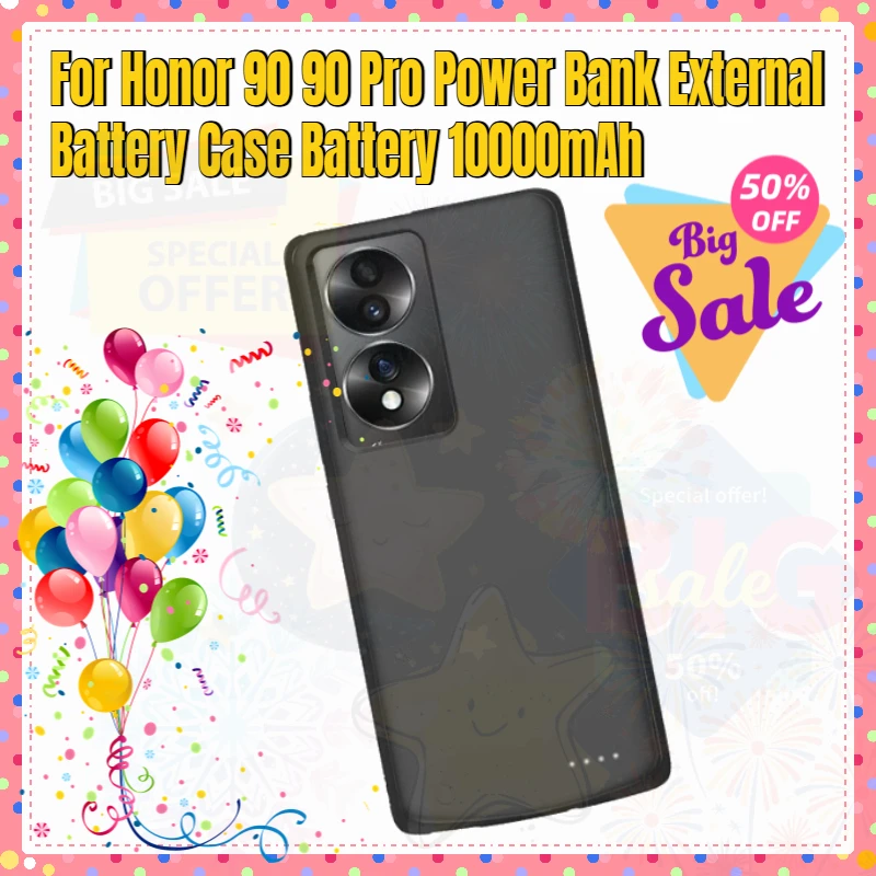 Portable Extended Charging Case for Honor 90 90 Pro Power Bank External Battery Case Battery 10000mAh